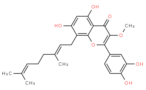 5,7,3',4'-Tetrahydroxy-
3-Methoxy-8-geranylflavone