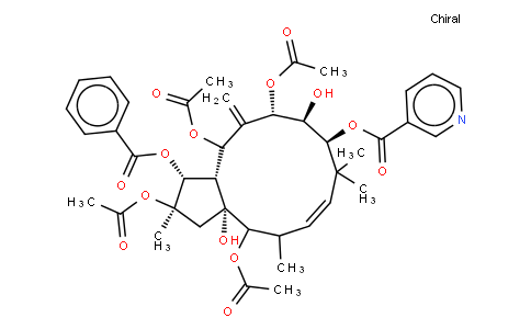 2,5,7,14-Tetraacetoxy-3-benzoyloxy-8,15-dihydroxy-9-nicotinoyloxyjatropha-6(17),11E-diene