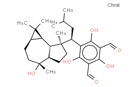 2,4,6-Trihydroxy-5-[(1R)-1-[(1aβ,4R,4aβ,7aα,7bβ)-1,1,4,7-tetramethyl-4β-hydroxydecahydro-1H-cyclopropa[e]azulene-7α-yl]-3-methylbutyl]isophthalaldehyde