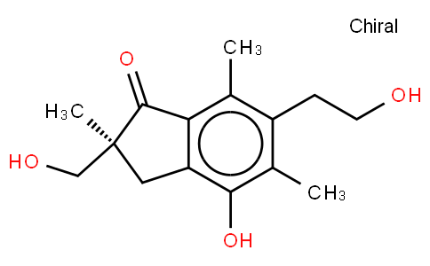 1H-Inden-1-one, 2,3-dihydro-4-hydroxy-6-(2-hydroxyethyl)-2-(hydroxymet hyl)-2,5,7-trimethyl-, (-)-