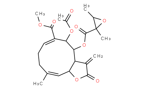 5-Acetoxy-4-[[(2,3-dimethyloxiran-2-yl)carbonyl]oxy]-2,3,3a,4,5,8,9,11a-octahydro-10-methyl-3-methylene-2-oxocyclodeca[b]furan-6-carboxylic acid methyl ester