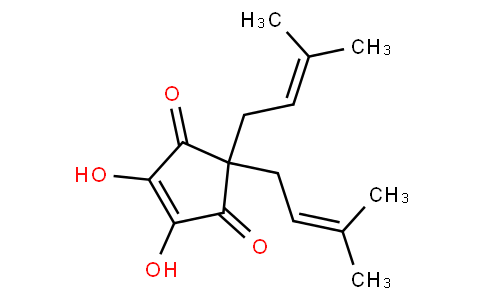 4,5-Dihydroxy-2,2-bis(3-methyl-2-butenyl)- 4-cyclopentene-1,3-dione