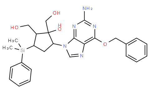 5-(2-amino-6-phenylmethoxypurin-9-yl)-3-[dimethyl(phenyl)silyl]-1,2-bis(hydroxymethyl)cyclopentan-1-ol