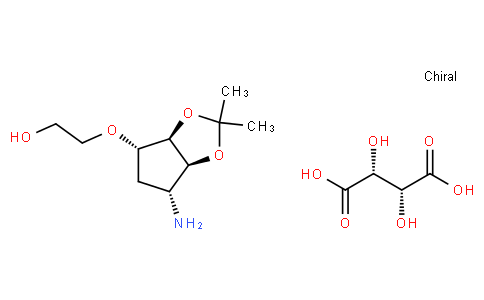 2-[[(3aR,4S,6R,6aS)-6-氨基四氢-2,2-二甲基-4H-环戊并-1,3-二恶茂-4-基]氧基]-乙醇 (2R,3R)-2,3-二羟基丁二酸盐