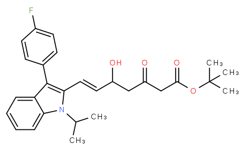 tert-Butyl (E)-7-[3-(4-fluorophenyl)-1-(1-methylethyl)-1H-indol-2-yl]-5-hydroxy-3-oxo-6-heptenoate