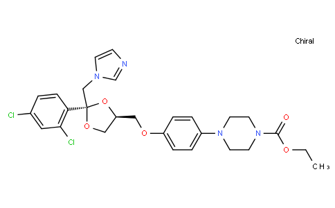 Ethyl 4-(4-{[(2R,4S)-2-(2,4-dichlorophenyl)-2-(1H-imidazol-1-ylme thyl)-1,3-dioxolan-4-yl]methoxy}phenyl)-1-piperazinecarboxylate