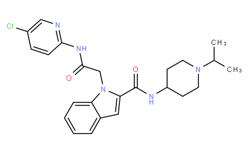 1H-Indole-1-acetamide, N-(5-chloro-2-pyridinyl)-2-[[[1-(1-methylethyl)-4-piperidinyl]amino]carbonyl]-