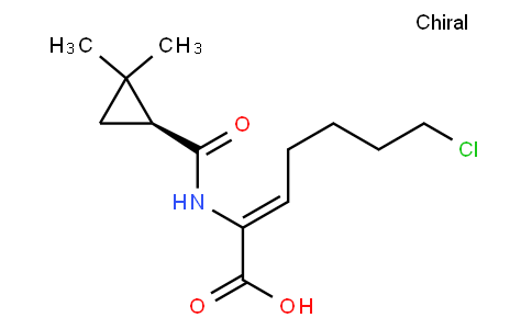 (+)-(Z)-7-Chloro-2-(2,2-dimethylcyclopropanecarboxamido)-2-heptenoic acid