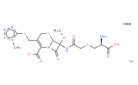 (6R-(6-alpha,7-alpha))-7-((((2-Amino-2-carboxyethyl)thio)acetyl)amino)-7-methoxy-3-(((1-methyl-1H-tetrazol-5-yl)thio)methyl)-8-oxo-5-thia-1-azabicyclo(4.2.0)oct-2-ene-2-carboxylic acid monosodium salt