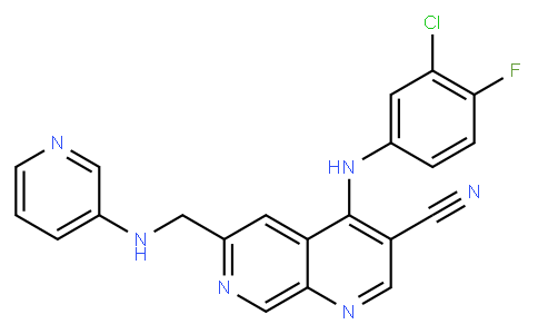 4-(3-chloro-4-fluorophenylamino)-6-((pyridin-3-ylamino)methyl)-1,7-naphthyridine-3-carbonitrile