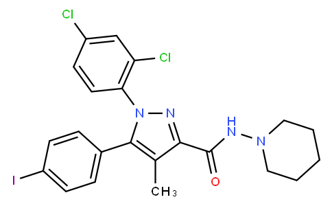1-(2,4-dichlorophenyl)-5-(4-iodophenyl)-4-methyl-N-(piperidin-1-yl)-1H-pyrazole-3-carboxamide