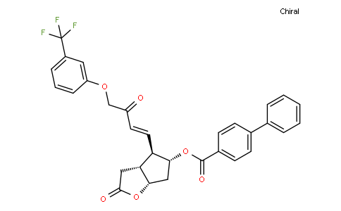 rel-[1,1'-Biphenyl]-4-carboxylic acid (3aR,4R,5R,6aS)-hexahydro-2-oxo-4-[(1E)-3-oxo-4-[3-(trifluoromethyl)phenoxy]-1-buten-1-yl]-2H-cyclopenta[b]furan-5-yl ester