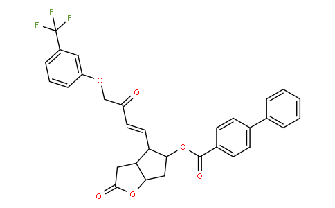 [1,1'-Biphenyl]-4-carboxylic acid hexahydro-2-oxo-4-[3-oxo-4-[3-(trifluoromethyl)phenoxy]-1-buten-1-yl]-2H-cyclopenta[b]furan-5-yl ester