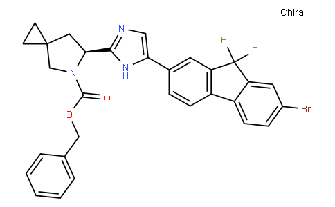 (6S)-6-[5-(7-Bromo-9,9-difluoro-9H-fluoren-2-yl)-1H-imidazol-2-yl]-5-azaspiro[2.4]heptane-5-carboxylic acid phenylmethyl ester