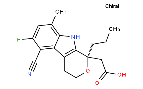 (r)-2-(5-cyano-6-fluoro-8-methyl-1-propyl-1,3,4,9-tetrahydropyrano[3,4-b]indol-1-yl)acetic acid