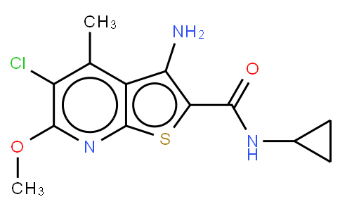 3-amino-5-chloro-n-cyclopropyl-6-methoxy-4-methylthieno[2,3-b]pyridine-2-carboxamide