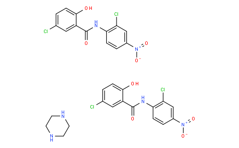 5-chloro-N-(2-chloro-4-nitrophenyl)salicylamide, compound with piperazine (2:1)