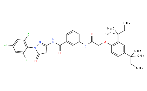 3-(2-(2,4-Di-tert-pentylphenoxy)acetamido)-N-(5-oxo-1-(2,4,6-trichlorophenyl)-2-pyrazolin-3-yl)benzamide