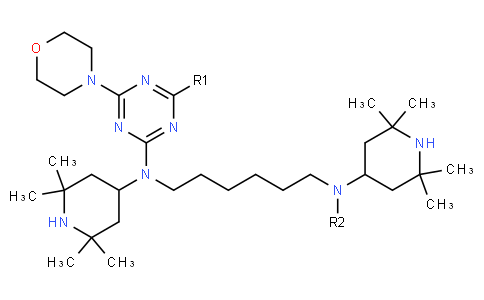 Poly[(6-morpholino-1,3,5-triazine-2,4-diyl)-((2,2,6,6-tetramethyl-4-piperidyl)imino)hexamethylene-((2,2,6,6-tetramethyl-4-piperidyl)imino)]