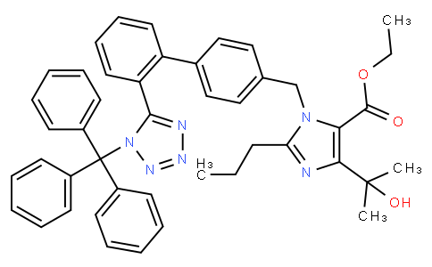 4-(1-Hydroxy-1-methylethyl)-2-propyl-1-[[2'-[(triphenylmethyl)-1H-tetrazol-5-yl][1,1'-biphenyl]-4-yl]methyl]-1H-imidazole-5-carboxylic acid ethyl ester