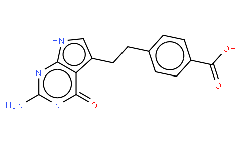 4-[2-(2-Amino-4,7-dihydro-4-oxo-1H-pymol[2,3-d]pyrimodin-5-yl)ethyl]benzoic acid