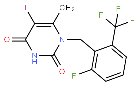1-(2-fluoro-6-(trifluoromethyl)benzyl)-5-iodo-6-methylpyrimidine-2,4(1H,3H)-dione