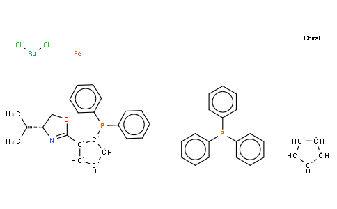 (+)-二氯[(4R)-4-(i-丙基)-2-{(R)-2-(二苯基膦基)二茂铁基}噁唑啉](三苯基膦)钌(II)