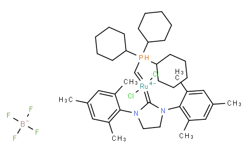 Dichloro[1,3-bis(2,4,6-trimethylphenyl)-2-imidazolidinylidene][(tricyclohexylphosphoranyl)methylidene]ruthenium(II) tetrafluoroborate