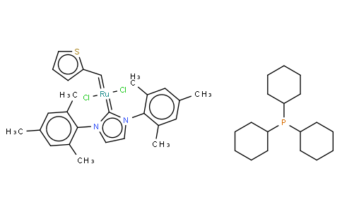 Tricyclohexylphosphine[1,3-bis(2,4,6-trimethylphenyl)imidazol-2-ylidene] [2-thienylmethylene]ruthenium(II) dichloride, min. 95%　