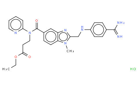 N-[[2-[[[4-(氨基亚氨甲基)苯基]氨基]甲基]-1-甲基-1H-苯并咪唑-5-基]羰基]-N-(2-吡啶基)-beta-丙氨酸乙酯盐酸盐