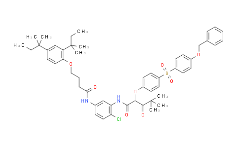 M11466 | N-(5-((4-(2,4-bis(1,1-dimethylpropyl)phenoxy)-1-oxobutyl)amino)-2-chlorophenyl)-4,4-dimethyl-3-oxo-2-(4-((4-(phenylmethoxy)phenyl)sulphonyl)phenoxy)valeramide