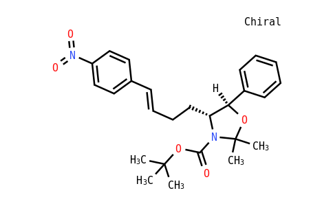 	 1,1-Dimethylethyl (4R,5R)-2,2-dimethyl-4-[4-(4-nitrophenyl)-3-buten-1-yl]-5-phenyl-3-oxazolidinecarboxylate