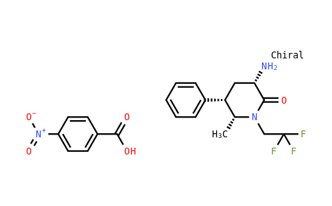 (3S,5S,6R)-3-Amino-6-methyl-5-phenyl-1-(2,2,2-trifluoroethyl)piperidin-2-one 4-nitrobenzoic acid