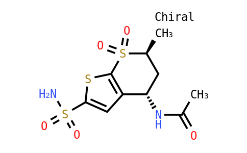 N-((4S,6S)-6-methyl-7,7-dioxido-2-sulfamoyl-5,6-dihydro-4H-thieno[2,3-B]thiopyran-4-YL)acetamide