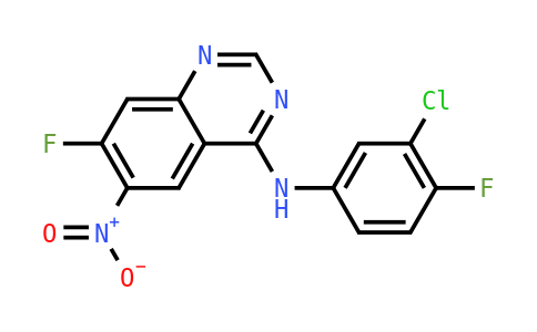 N-(3-chloro-4-fluorophenyl)-7-fluoro-6-nitroquinazolin-4-amine