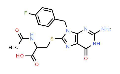 2-aCetamido-3-[[2-amino-9-[(4-fluorophenyl)methyl]-6-oxo-1H-purin-8-YL]sulfanyl]propanoic acid