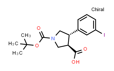 (3R,4S)-rel-1-(tert-Butoxycarbonyl)-4-(3-iodophenyl)pyrrolidine-3-carboxylic acid