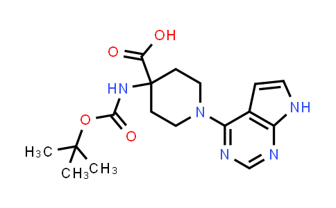 4-((tert-Butoxycarbonyl)amino)-1-(7H-pyrrolo[2,3-d]pyrimidin-4-yl)piperidine-4-carboxylic acid