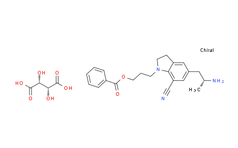 (R)-3-(5-(2-Aminopropyl)-7-cyanoindolin-1-yl)propyl benzoate (2R,3R)-2,3-dihydroxysuccinate