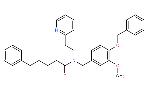 1781506 - N-(4-(benzyloxy)-3-methoxybenzyl)-5-phenyl-N-(2-(pyridin-2-yl)ethyl)pentanamide | CAS 521310-51-0